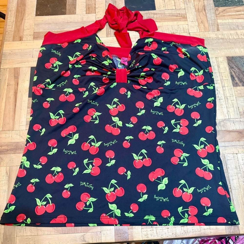 Cherry Patterned Halter Top